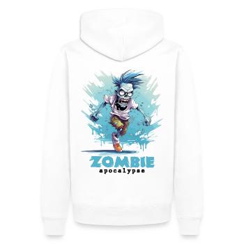 Zombie Apocalypse Zombies Morts-vivants Halloween - Sweat à capuche Premium bio Homme - blanc - Dos - Nico (187cm)