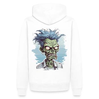 Halloween Horreur Effrayante Zombie - Sweat à capuche Premium bio Homme - blanc - Dos - Nico (187cm)