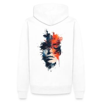 Abstrait Femmes Tête Coloré Graffiti Art - Sweat à capuche Premium bio Homme - blanc - Dos - Nico (187cm)