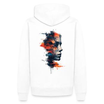 Abstrait Femmes Tête Coloré Graffiti Art - Sweat à capuche Premium bio Homme - blanc - Dos - Nico (187cm)