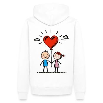 Stick Figure Amoureux Couple Couple Amour - Sweat à capuche Premium bio Homme - blanc - Dos - Nico (187cm)