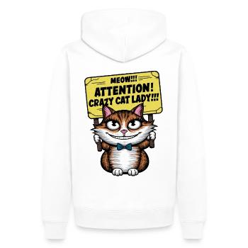 Miau Lustige Katze Sprüche Katzen Spruch - Männer Premium Bio Hoodie - Weiß - Hinten - Nico (187cm)