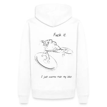 I just wanna Ride my bike - MTB Enduro Edition - Männer Premium Bio Hoodie - Weiß - Hinten - Nico (187cm)