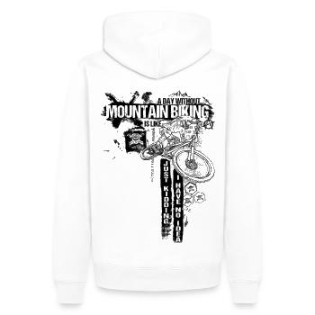 A day without MOUNTAIN BIKING - Männer Premium Bio Hoodie - Weiß - Hinten - Nico (187cm)
