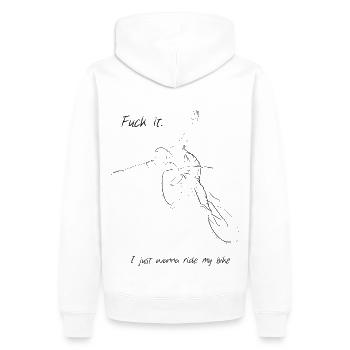 I just wanna ride my bike - Dirt Edition - Männer Premium Bio Hoodie - Weiß - Hinten - Nico (187cm)