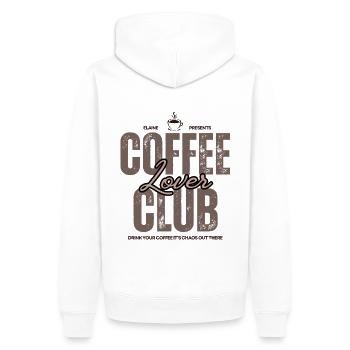 Coffee Lover Club - Männer Premium Bio Hoodie - Weiß - Hinten - Nico (187cm)