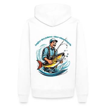 Angler des Jahres - Männer Premium Bio Hoodie - Weiß - Hinten - Nico (187cm)