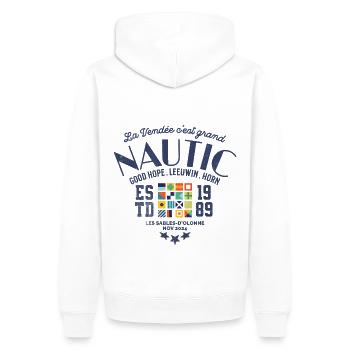 Worldtour regatta blc 1 - Sweat à capuche Premium bio Homme - blanc - Dos - Nico (187cm)