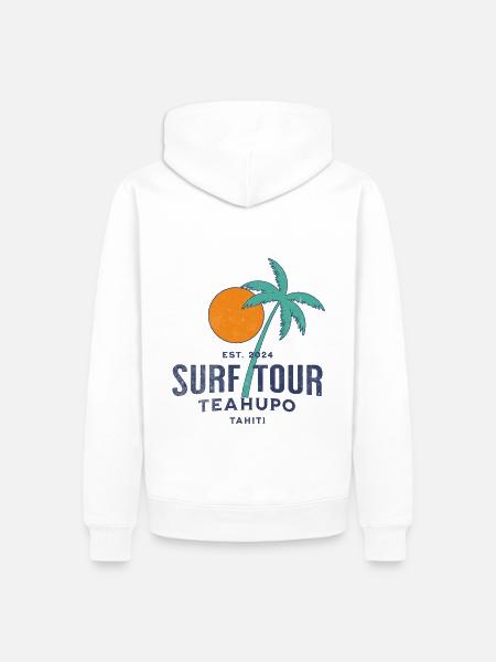 Surftour Teahupoo Tahiti - Männer Premium Bio Hoodie - Weiß