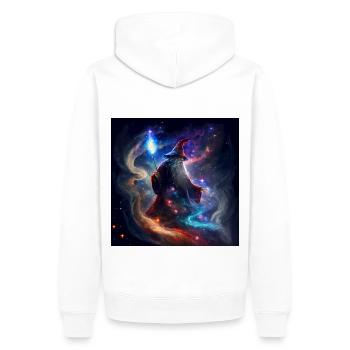 Galactic Wizard in the Galaxy - Männer Premium Bio Hoodie - Weiß - Hinten - Nico (187cm)