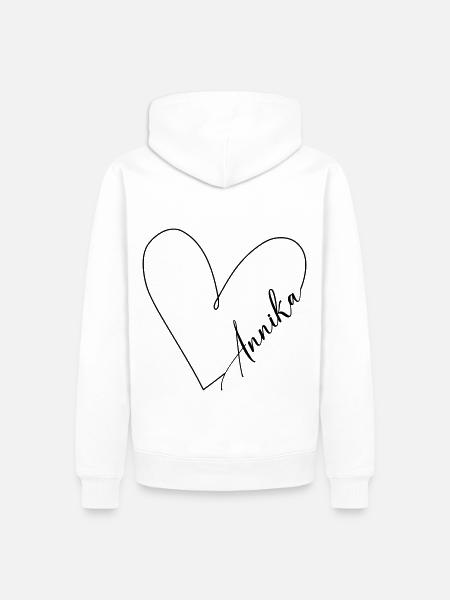 Annika Name Herzlinie - Männer Premium Bio Hoodie - Weiß