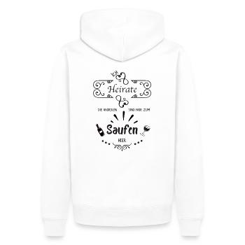 I'm getting married, the others are just drinking here - Men’s Premium Organic Hoodie - white - Back - Nico (187cm)