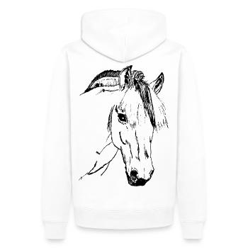Edles Fjordpferd, Norweger Reiten Reitsport Pony - Männer Premium Bio Hoodie - Weiß - Hinten - Nico (187cm)