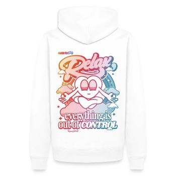 Relax, everything is out of control - Men’s Premium Organic Hoodie - white - Back - Nico (187cm)
