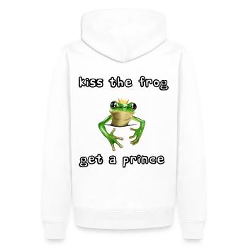 Embrassez la grenouille - obtenez une princesse - Sweat à capuche Premium bio Homme - blanc - Dos - Nico (187cm)