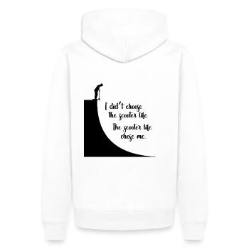 Scooter life - Sweat à capuche Premium bio Homme - blanc - Dos - Nico (187cm)