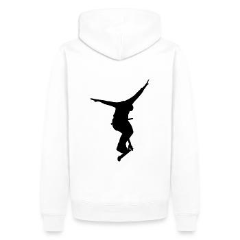 Nohander 1 - Männer Premium Bio Hoodie - Weiß - Hinten - Nico (187cm)