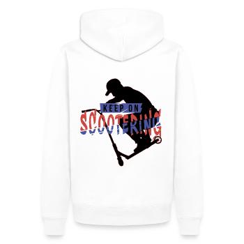 Keep on 3 - Männer Premium Bio Hoodie - Weiß - Hinten - Nico (187cm)