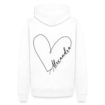 Alexandra Name Herzlinie - Männer Premium Bio Hoodie - Weiß - Hinten - Nico (187cm)