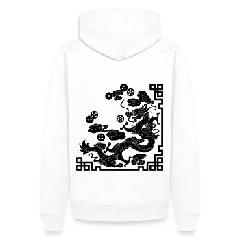 Dragon avec 7 boules - Sweat à capuche Premium bio Homme - blanc - Dos - Nico (187cm)