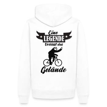 Rente 2021 Legende verlässt das Gelände Faultier - Männer Premium Bio Hoodie - Weiß - Hinten - Nico (187cm)