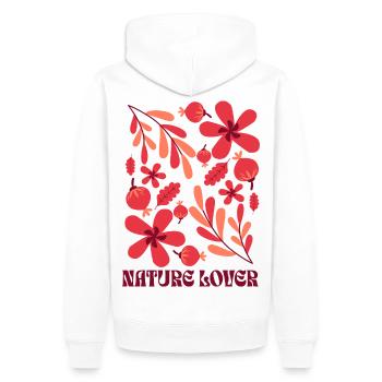 Nature Lover - Männer Premium Bio Hoodie - Weiß - Hinten - Nico (187cm)
