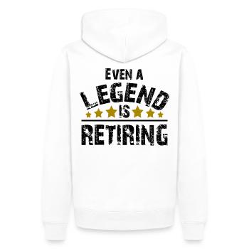 Legend Rente Pension Ruhestand Pensionist Geschenk - Männer Premium Bio Hoodie - Weiß - Hinten - Nico (187cm)