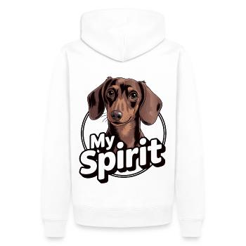 Dackel mein Spirit mein Seelenhund - Männer Premium Bio Hoodie - Weiß - Hinten - Nico (187cm)