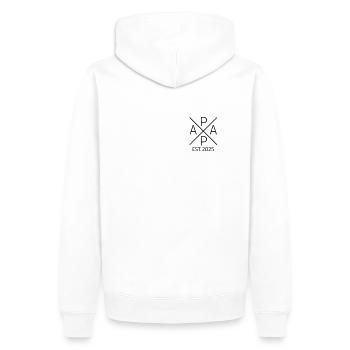 Papa Est. 2025 Père 2025 Papa fier 2025 - Sweat à capuche Premium bio Homme - blanc - Dos - Nico (187cm)