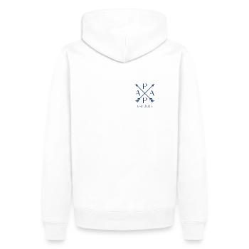 Papa est. 2025 Eltern 2025 Werdender Papa 2025 - Männer Premium Bio Hoodie - Weiß - Hinten - Nico (187cm)