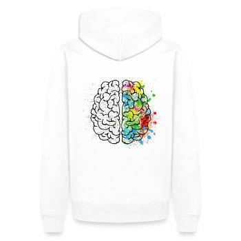 T-Shirt Gehirn comic Mathematik Kunst - Männer Premium Bio Hoodie - Weiß - Hinten - Nico (187cm)