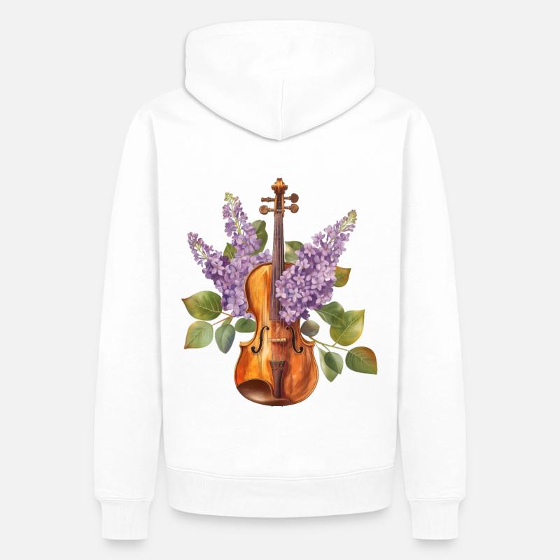 Violon Violon - Sweat à capuche Premium bio Homme - blanc