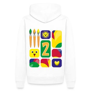 2 / Lustige zwei mit Pinsel zum Geburtstag. - Männer Premium Bio Hoodie - Weiß - Hinten - Nico (187cm)