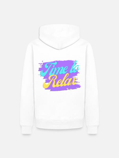Time to Relax - Men’s Premium Organic Hoodie - white