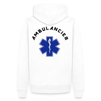 ambulancier logo 3 - Männer Premium Bio Hoodie - Weiß - Hinten - Nico (187cm)