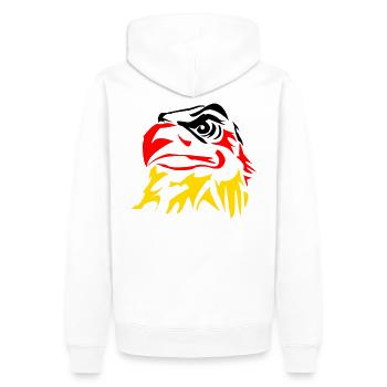 Aigle noir-rouge-or - Sweat à capuche Premium bio Homme - blanc - Dos - Nico (187cm)
