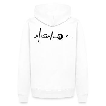 Billard boule de billard noir huit battements de coeur ECG - Sweat à capuche Premium bio Homme - blanc - Dos - Nico (187cm)