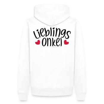 Lieblingsonkel Bester Onkel Geschenk Neffe Nichte - Männer Premium Bio Hoodie - Weiß - Hinten - Nico (187cm)
