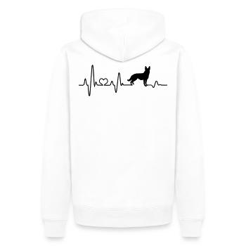 Hund Schäferhund Herzschlag Hundehalter Hundeliebe - Männer Premium Bio Hoodie - Weiß - Hinten - Nico (187cm)