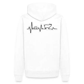 Éleveur de porcs battement de coeur fermier EKG - Sweat à capuche Premium bio Homme - blanc - Dos - Nico (187cm)
