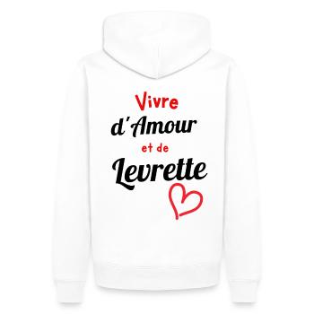T-shirt vivre d'amour et de levrette cadeau - Sweat à capuche Premium bio Homme - blanc - Dos - Nico (187cm)