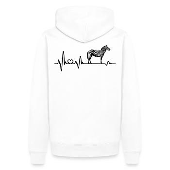 Battements de coeur Zebra ECG amour zèbres Afrique - Sweat à capuche Premium bio Homme - blanc - Dos - Nico (187cm)