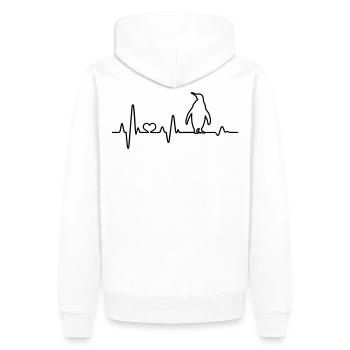 Herzschlag Pinguin EKG Pinguine Südpol Antarktis - Männer Premium Bio Hoodie - Weiß - Hinten - Nico (187cm)