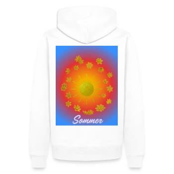 Sommer Sonne Glitzerblumen Muster - Männer Premium Bio Hoodie - Weiß - Hinten - Nico (187cm)