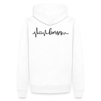 Battement de coeur cheval cheval équitation cavalier coeur ECG - Sweat à capuche Premium bio Homme - blanc - Dos - Nico (187cm)