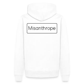 Misanthrop Minimalist - Männer Premium Bio Hoodie - Weiß - Hinten - Nico (187cm)