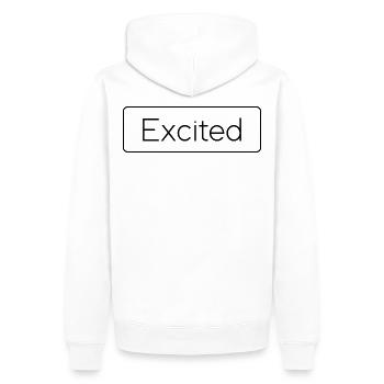 Aufgeregter Minimalist - Männer Premium Bio Hoodie - Weiß - Hinten - Nico (187cm)