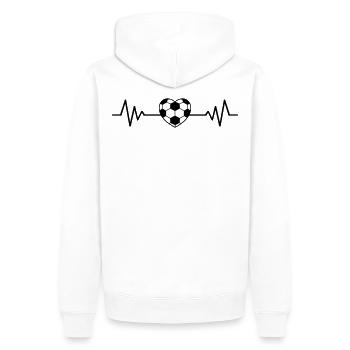 Soccer fan heartbeat heart soccer player EKG funny - Men’s Premium Organic Hoodie - white - Back - Nico (187cm)
