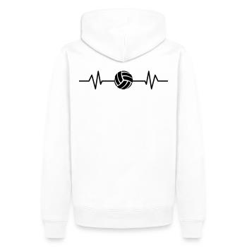 Volley-ball battement de coeur EKG Volleyballer Sport Puls - Sweat à capuche Premium bio Homme - blanc - Dos - Nico (187cm)