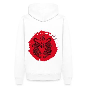 rival Tigers - Männer Premium Bio Hoodie - Weiß - Hinten - Nico (187cm)